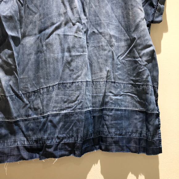 Rails Shirt Women's XS Courtney Chambray Button Down Raw Released Hem Blue - Picture 9 of 10